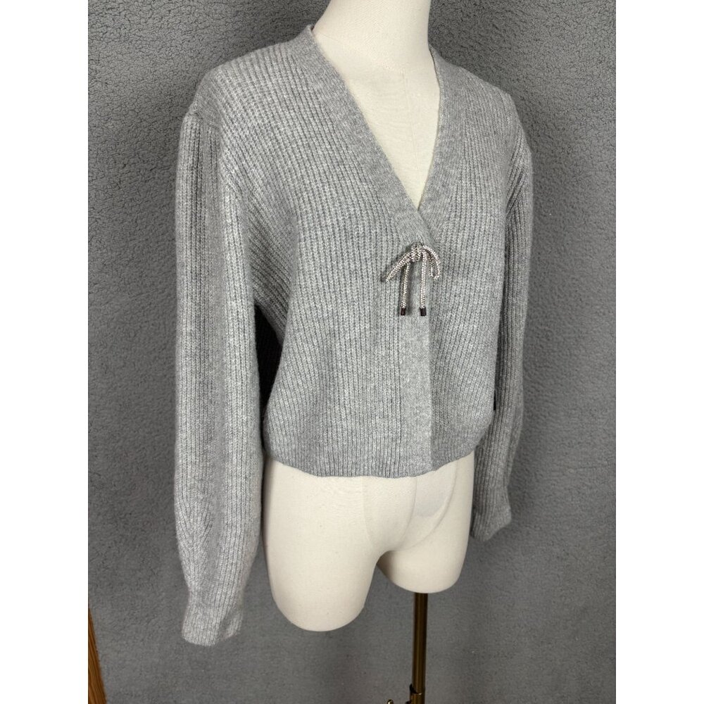 Madden Girl Women's Juniors' Bling Bow Long-Sleeve Ribbed Cardigan Large NWT's. - Picture 3 of 8